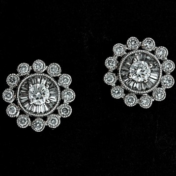 1 1/2CT CT Diamond Stud Earrings 